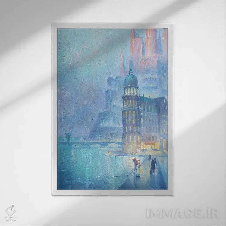 تابلو دکوراتیو بازگشت به شهر اثر النا پروخوروا - نمای قابدار سفید