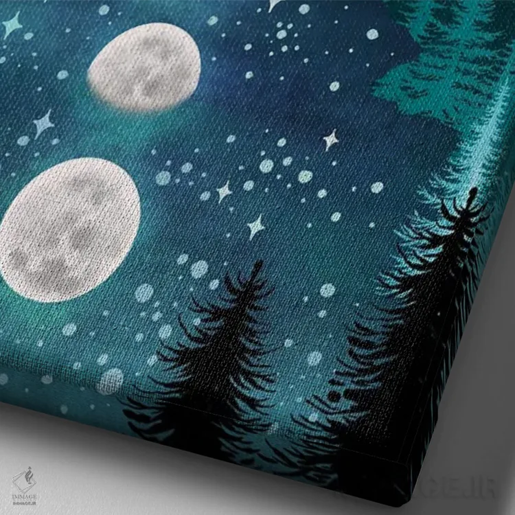 تابلو دکوراتیو رودخانه و آسمان اثر اپیزودیک دراوینگ - نمای نزدیک بافت بوم