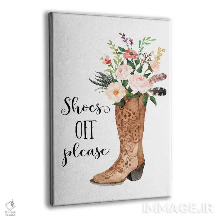 تابلو دکوراتیو لطفا کفش ها را درآورید اثر ادن پرینتیبلز - نمای پرسپکتیو محصول