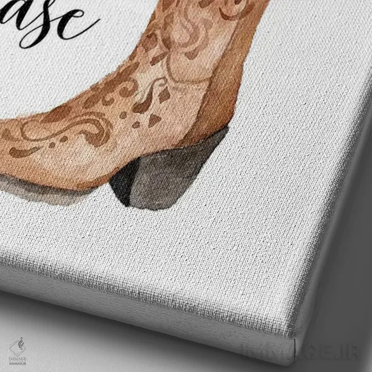 تابلو دکوراتیو لطفا کفش ها را درآورید اثر ادن پرینتیبلز - نمای نزدیک بافت بوم