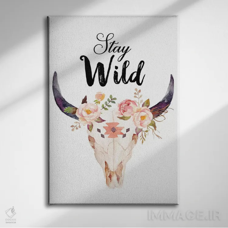 تابلو دکوراتیو وحشی بمان اثر ادن پرینتیبلز - نمای روبهرو روی دیوار