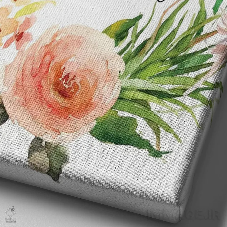 تابلو دکوراتیو آشیانه ما را برکت بده اثر ادن پرینتیبلز - نمای نزدیک بافت بوم