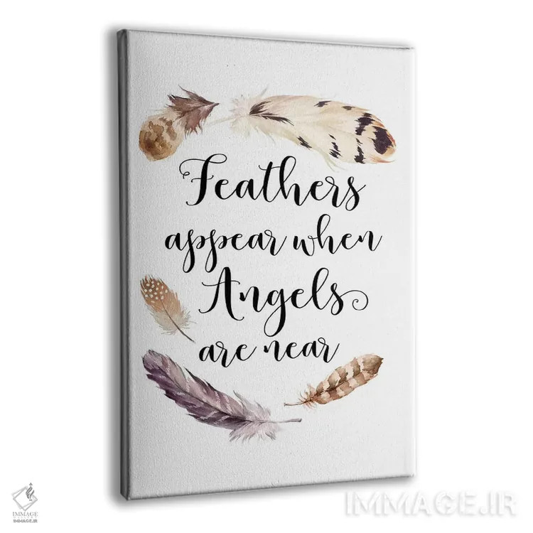 تابلو دکوراتیو پرها ظاهر می شوند وقتی فرشتگان نزدیک هستند اثر ادن پرینتیبلز - نمای پرسپکتیو محصول