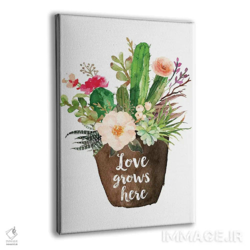 تابلو دکوراتیو عشق اینجاست که رشد می کند اثر ادن پرینتیبلز - نمای پرسپکتیو محصول