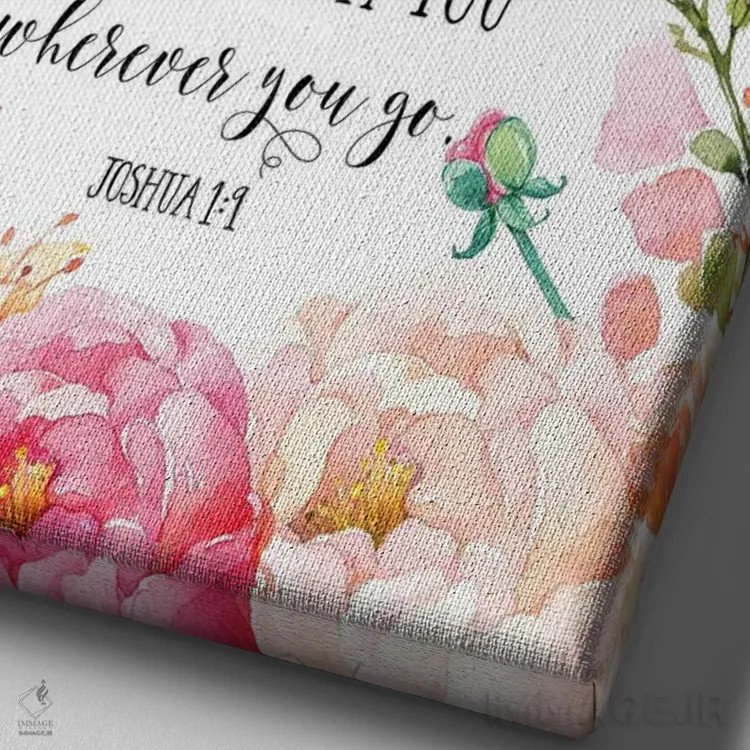 تابلو دکوراتیو یوشع ۱:۹ اثر ادن پرینتیبلز - نمای نزدیک بافت بوم