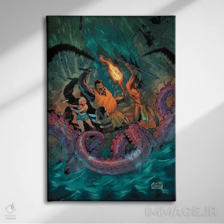 تابلو دکوراتیو پلوسیدار: در آن سوی دریاهای وحشی شماره ۴ اثر میریانا پولیا و آرتور هسلی - نمای روبهرو روی دیوار