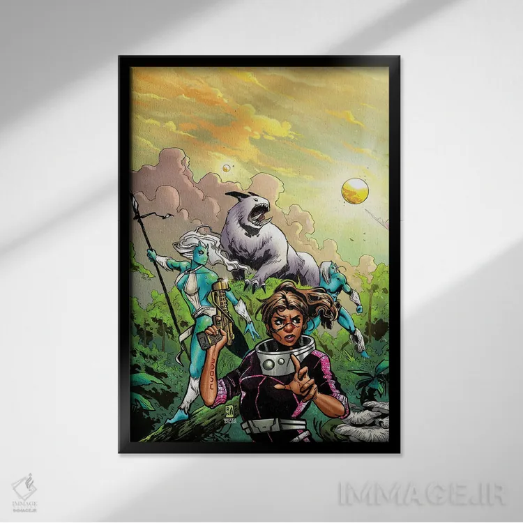 تابلو دکوراتیو آن سوی دورترین ستاره: جنگجویان زندار… اثر آلساندرو رانالدی و استودیو بی ززز - نمای قابدار مشکی