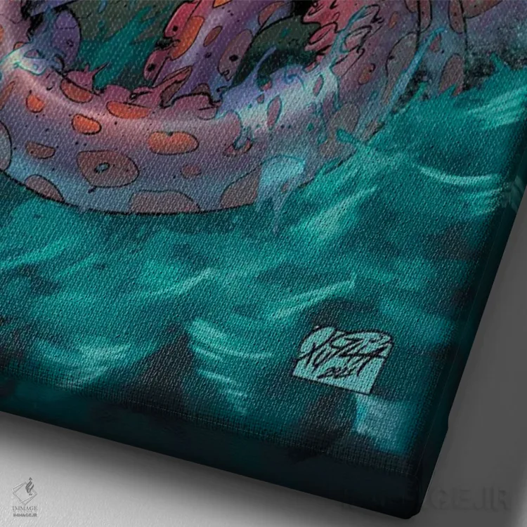 تابلو دکوراتیو پلوسیدار: در آن سوی دریاهای وحشی شماره ۴ اثر میریانا پولیا و آرتور هسلی - نمای نزدیک بافت بوم