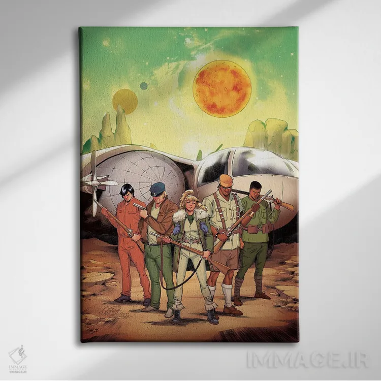 تابلو دکوراتیو جین پورتر و شهر آتش اثر میریانا پولیا و برونا کوستا - نمای روبهرو روی دیوار