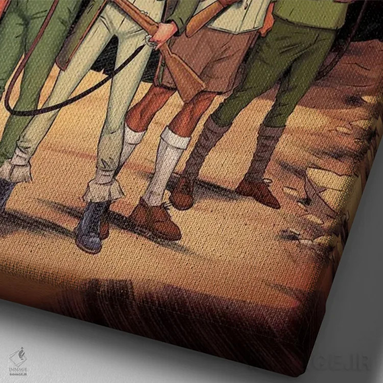 تابلو دکوراتیو جین پورتر و شهر آتش اثر میریانا پولیا و برونا کوستا - نمای نزدیک بافت بوم