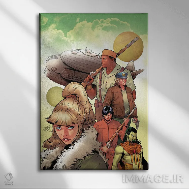 تابلو دکوراتیو جین پورتر و شهر آتش اثر میریانا پولیا و پریا پیلای - نمای روبهرو روی دیوار