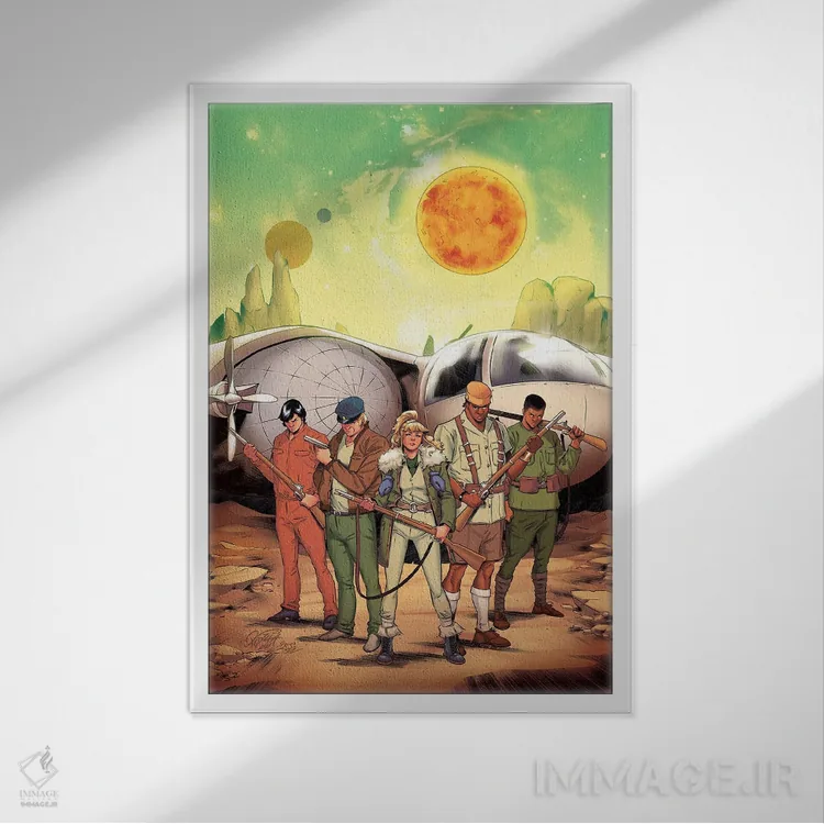 تابلو دکوراتیو جین پورتر و شهر آتش اثر میریانا پولیا و برونا کوستا - نمای قابدار سفید