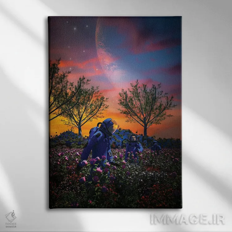 تابلو دکوراتیو روزی زیبا اثر ایوان رودز - نمای روبهرو روی دیوار