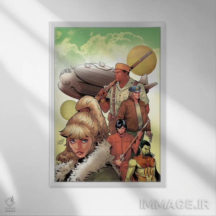 تابلو دکوراتیو جین پورتر و شهر آتش اثر میریانا پولیا و پریا پیلای - نمای قابدار سفید