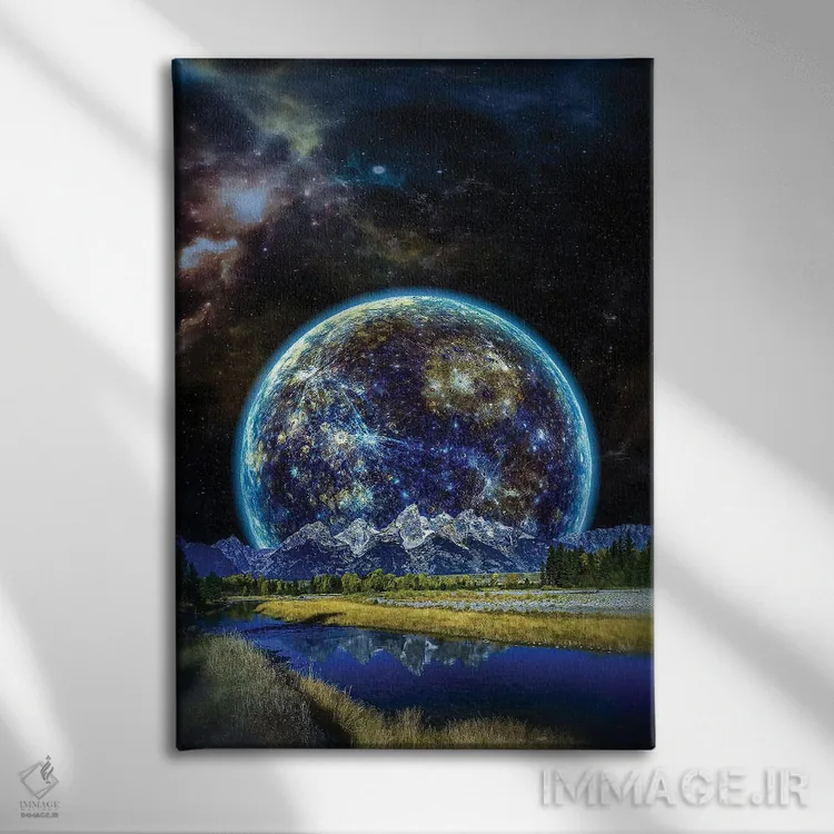 تابلو دکوراتیو کنار رودخانه اثر ایوان رودز - نمای روبهرو روی دیوار