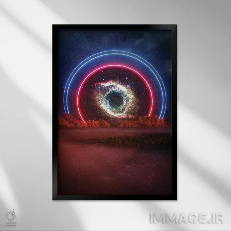 تابلو دکوراتیو دره کیهانی اثر ایوان رودز - نمای قابدار مشکی