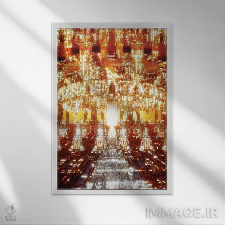 تابلو دکوراتیو امپراتوری کریستالی اثر ایوان رودز - نمای قابدار سفید