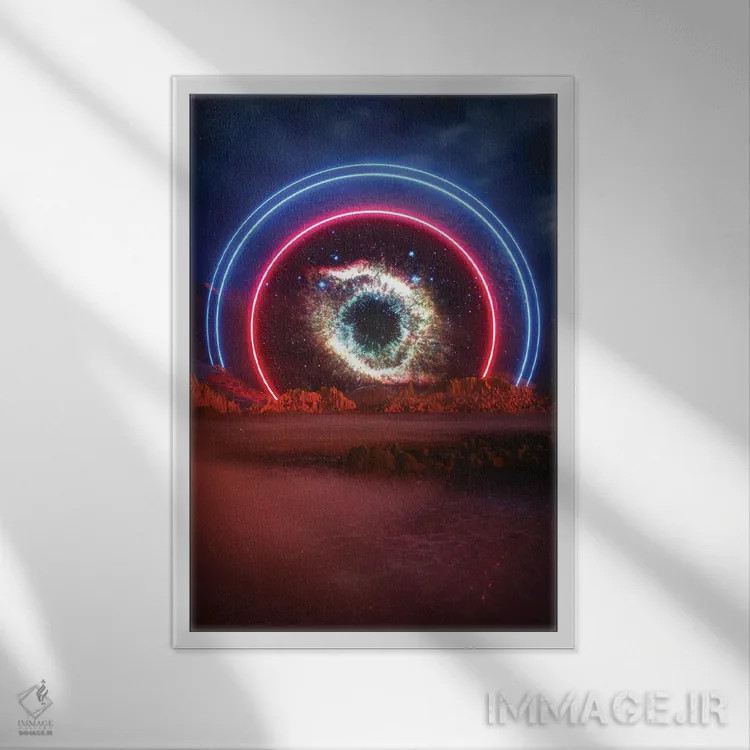 تابلو دکوراتیو دره کیهانی اثر ایوان رودز - نمای قابدار سفید