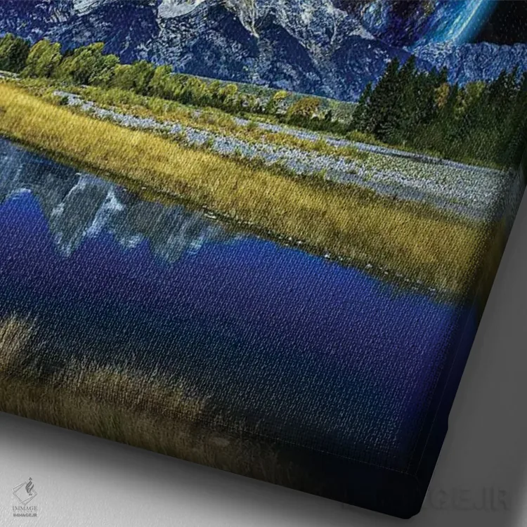 تابلو دکوراتیو کنار رودخانه اثر ایوان رودز - نمای نزدیک بافت بوم