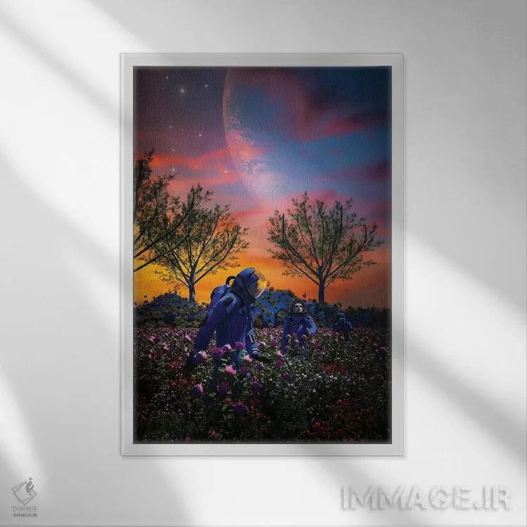 تابلو دکوراتیو روزی زیبا اثر ایوان رودز - نمای قابدار سفید
