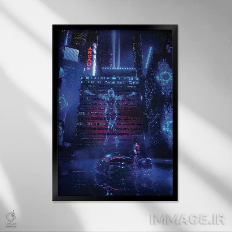 تابلو دکوراتیو ناحیه ۷۱۸ اثر ایوان رودز - نمای قابدار مشکی