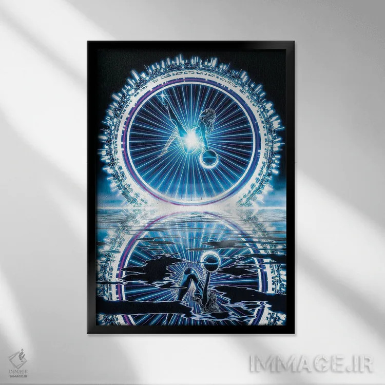 تابلو دکوراتیو بانوی برقی اثر ایوان رودز - نمای قابدار مشکی