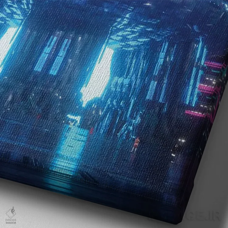 تابلو دکوراتیو اولین برخورد اثر ایوان رودز - نمای نزدیک بافت بوم