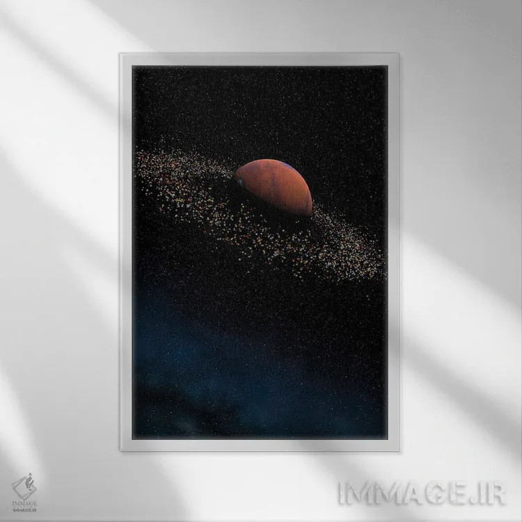 تابلو دکوراتیو مریخ برقی اثر ایوان رودز - نمای قابدار سفید