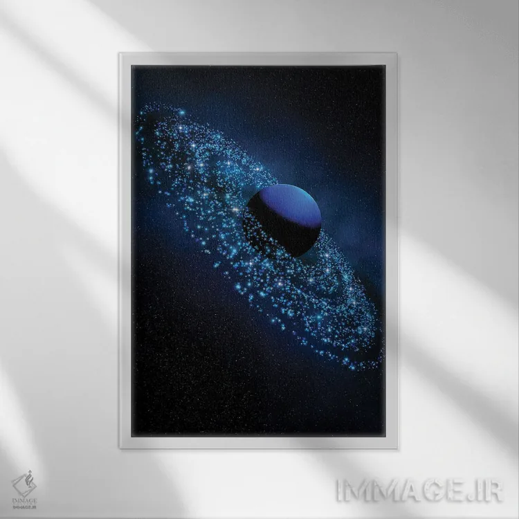 تابلو دکوراتیو نپتون برقی اثر ایوان رودز - نمای قابدار سفید