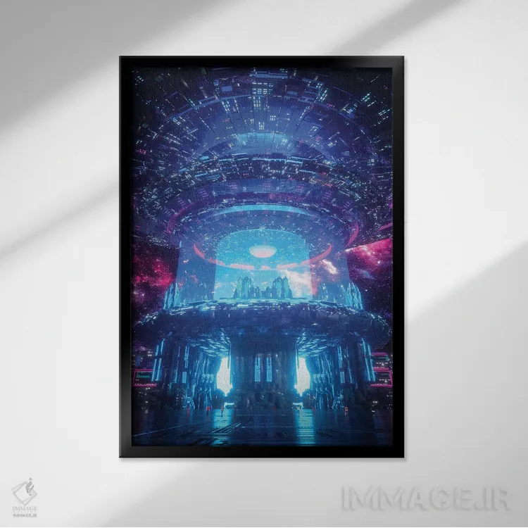 تابلو دکوراتیو اولین برخورد اثر ایوان رودز - نمای قابدار مشکی