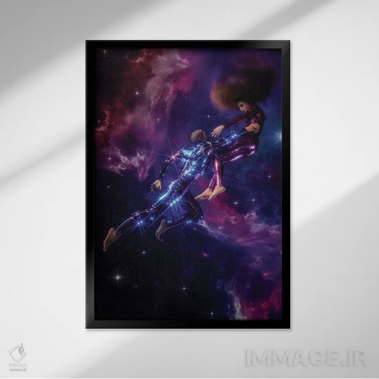 تابلو دکوراتیو با من پرواز کن اثر ایوان رودز - نمای قابدار مشکی