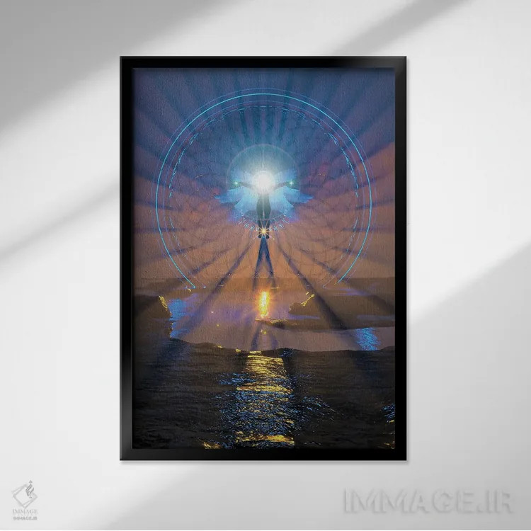 تابلو دکوراتیو گسترش روح اثر ایوان رودز - نمای قابدار مشکی