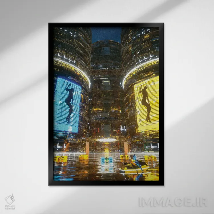 تابلو دکوراتیو ارتعاشات خوب اثر ایوان رودز - نمای قابدار مشکی