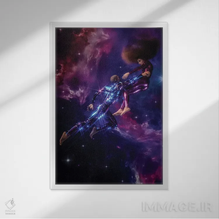 تابلو دکوراتیو با من پرواز کن اثر ایوان رودز - نمای قابدار سفید