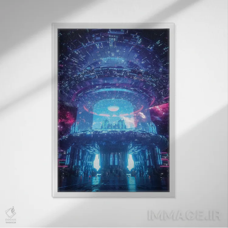 تابلو دکوراتیو اولین برخورد اثر ایوان رودز - نمای قابدار سفید