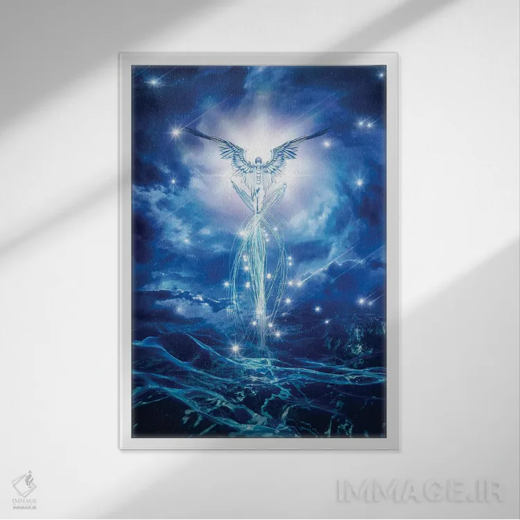 تابلو دکوراتیو بهشت و فراتر از آن اثر ایوان رودز - نمای قابدار سفید