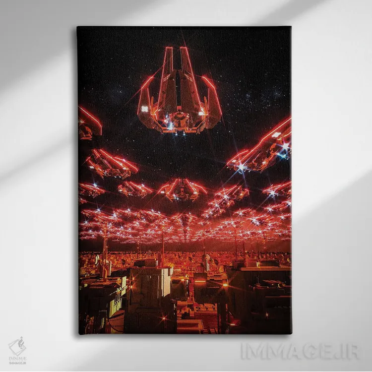 تابلو دکوراتیو حمله جت اثر ایوان رودز - نمای روبهرو روی دیوار