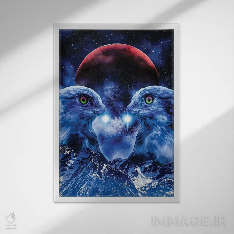 تابلو دکوراتیو زمینی بالاتر اثر ایوان رودز - نمای قابدار سفید