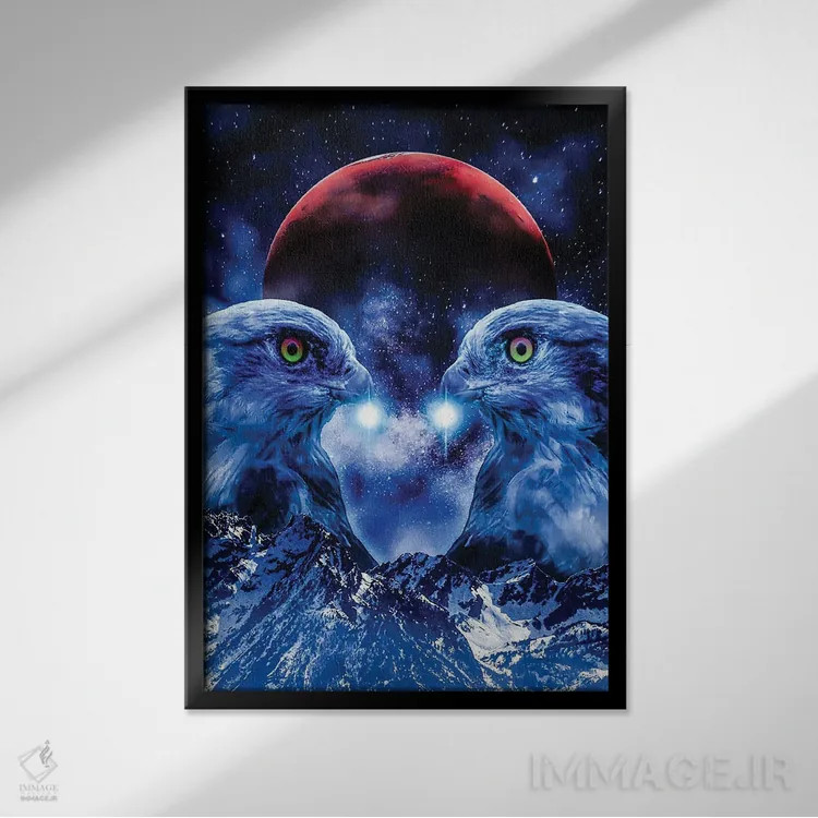 تابلو دکوراتیو زمینی بالاتر اثر ایوان رودز - نمای قابدار مشکی