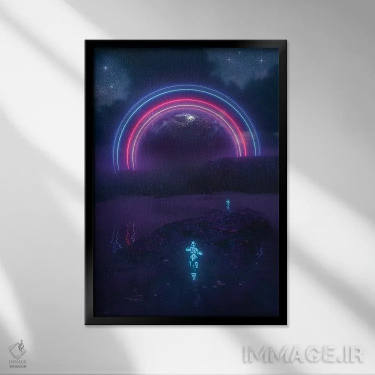 تابلو دکوراتیو کشف های جدید اثر ایوان رودز - نمای قابدار مشکی