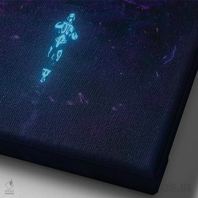 تابلو دکوراتیو کشف های جدید اثر ایوان رودز - نمای نزدیک بافت بوم