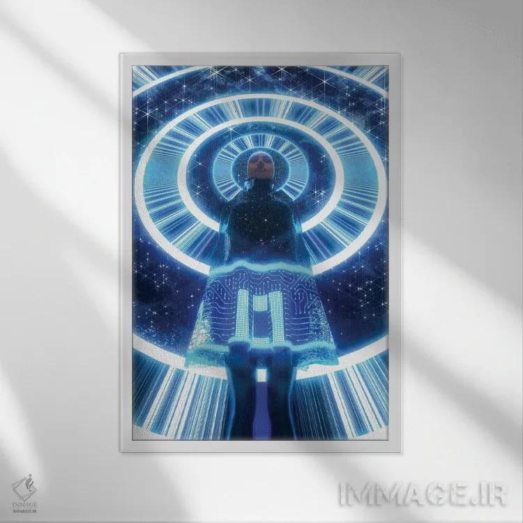 تابلو دکوراتیو ملکه درخشان اثر ایوان رودز - نمای قابدار سفید