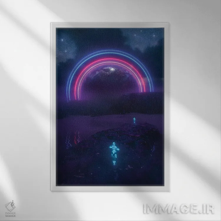 تابلو دکوراتیو کشف های جدید اثر ایوان رودز - نمای قابدار سفید