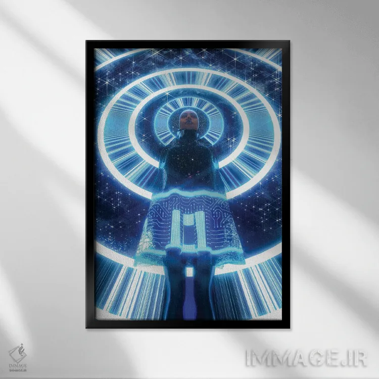 تابلو دکوراتیو ملکه درخشان اثر ایوان رودز - نمای قابدار مشکی