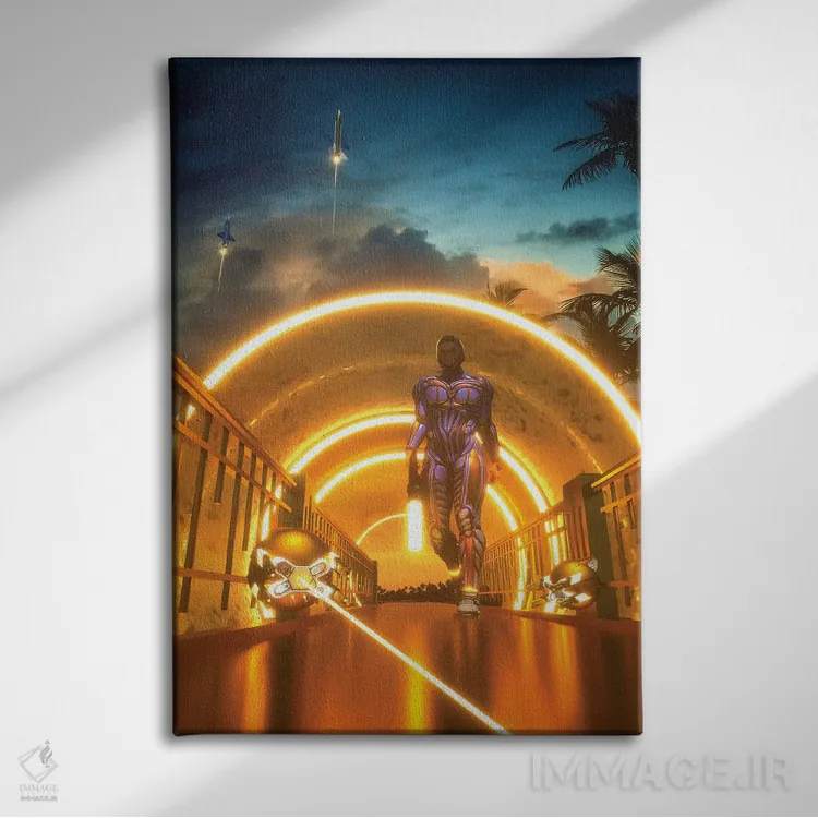 تابلو دکوراتیو سرباز سفینه ای اثر ایوان رودز - نمای روبهرو روی دیوار