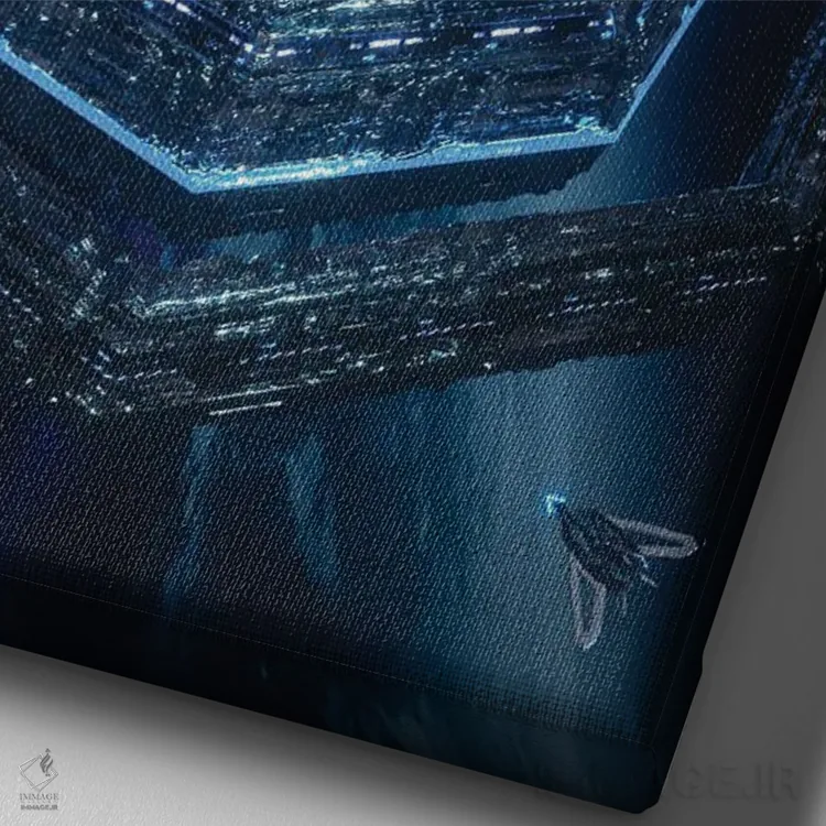 تابلو دکوراتیو پایگاه ستاره ای ۵۱۱۵ اثر ایوان رودز - نمای نزدیک بافت بوم