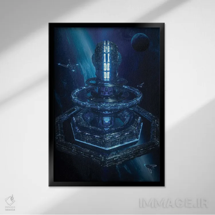 تابلو دکوراتیو پایگاه ستاره ای ۵۱۱۵ اثر ایوان رودز - نمای قابدار مشکی