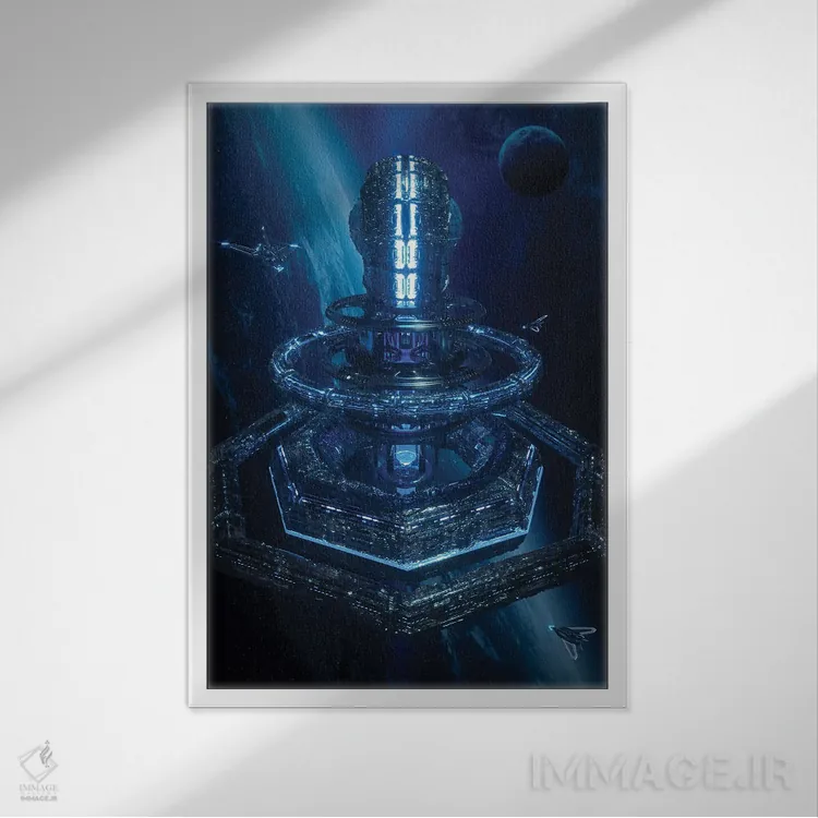 تابلو دکوراتیو پایگاه ستاره ای ۵۱۱۵ اثر ایوان رودز - نمای قابدار سفید