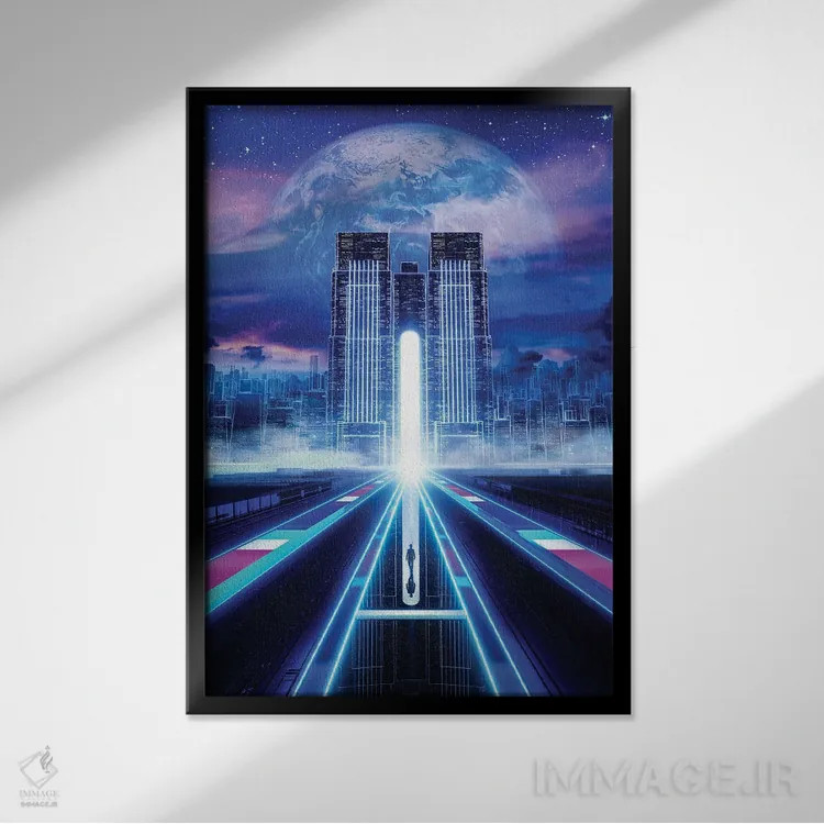 تابلو دکوراتیو سکون در زمان اثر ایوان رودز - نمای قابدار مشکی