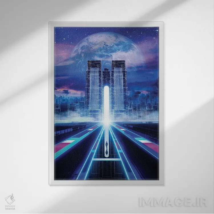 تابلو دکوراتیو سکون در زمان اثر ایوان رودز - نمای قابدار سفید